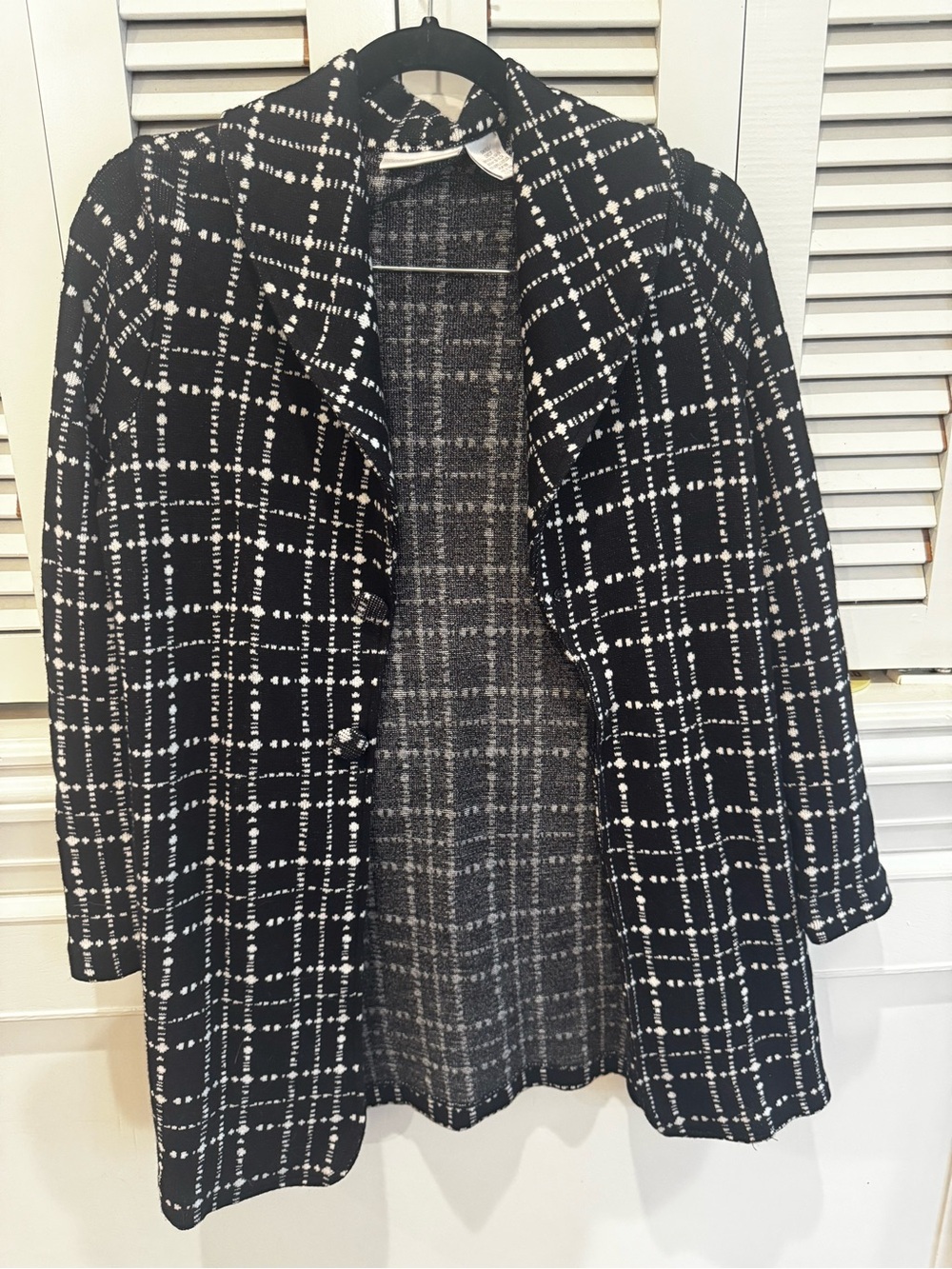 Worthington Black and White Plaid Blazer
